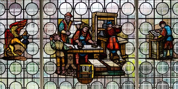 Vitrail du bâtiment de l’usine